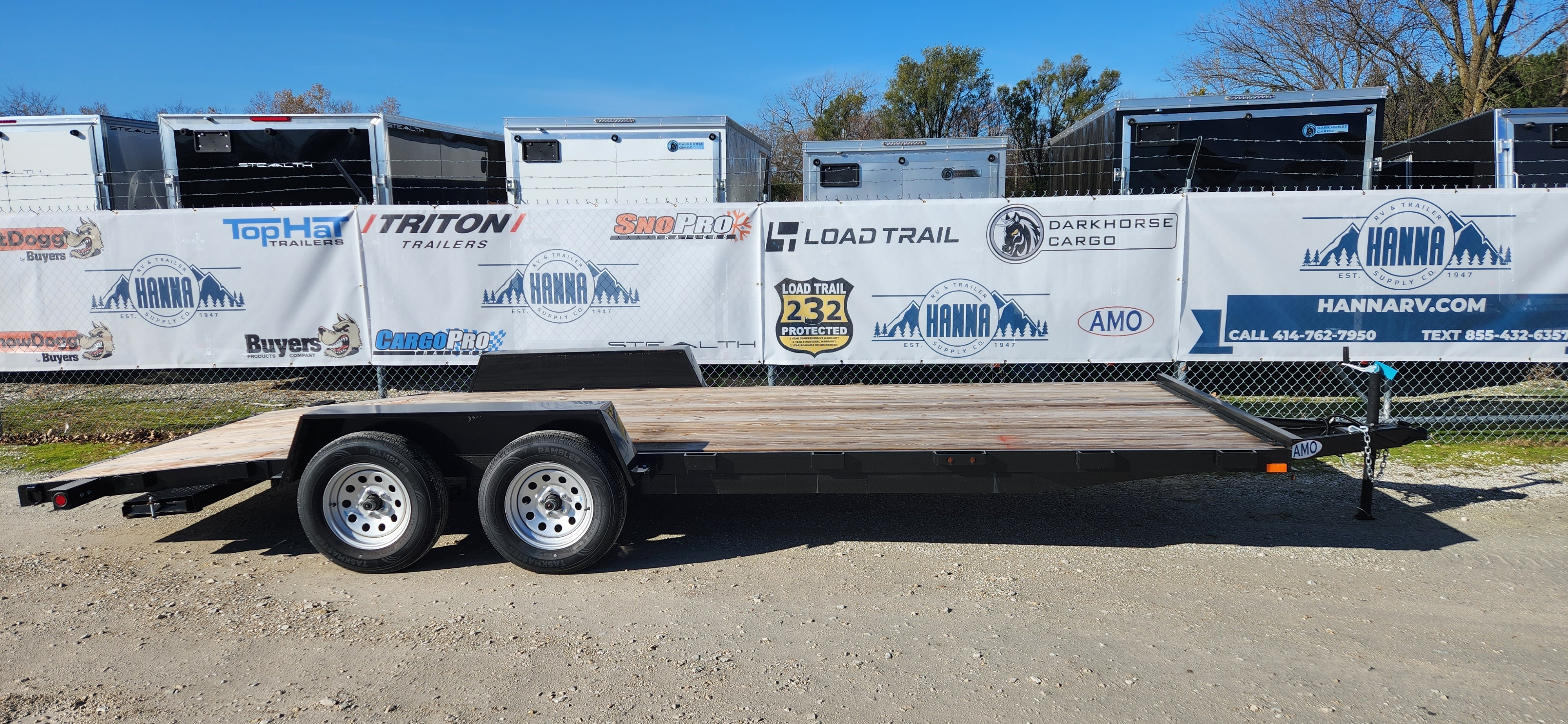 AMO 82 X 20 7K Lb Economy Series Steel Car Hauler Trailer